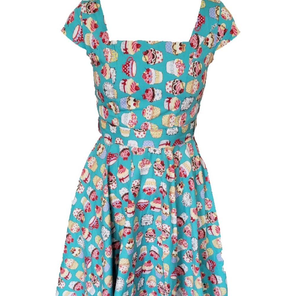 Cupcake Print Retro Skater Dress